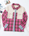 Plus Size Plaid Collared Neck Long Sleeve Shirt - Little Miss Vanilla