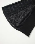 Black Boho Lace Patchwork Wide Leg High Waist Pants