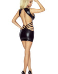 Provocative PR6080 Wet Look Dress Black