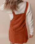 Cinnamon Solid Front Pockets Sleeveless Corduroy Overall Dress - Little Miss Vanilla