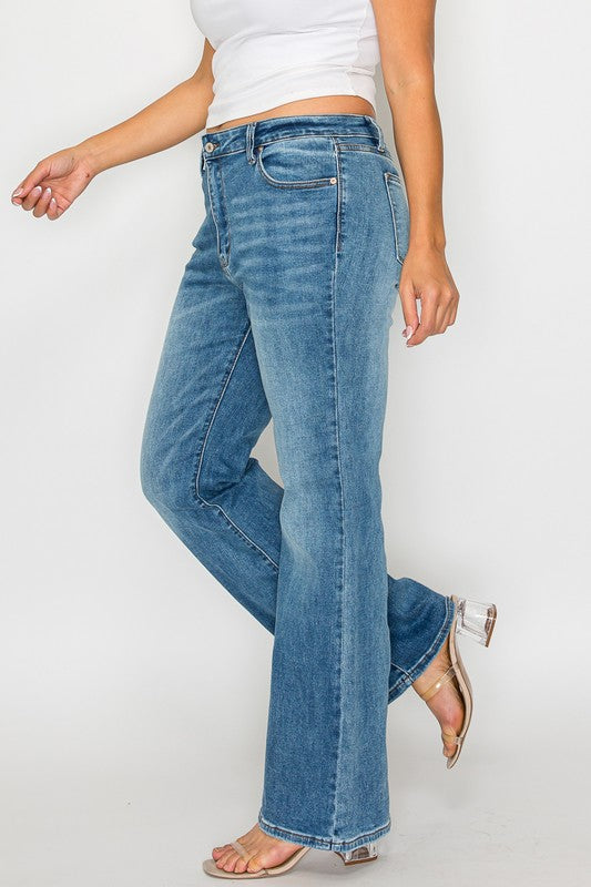 bytos Full Size Cat&#39;s Whiskers Mid Rise Bootcut Jeans - Little Miss Vanilla