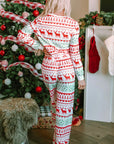 White Christmas Print Pullover and Pants Lounge Set - Little Miss Vanilla