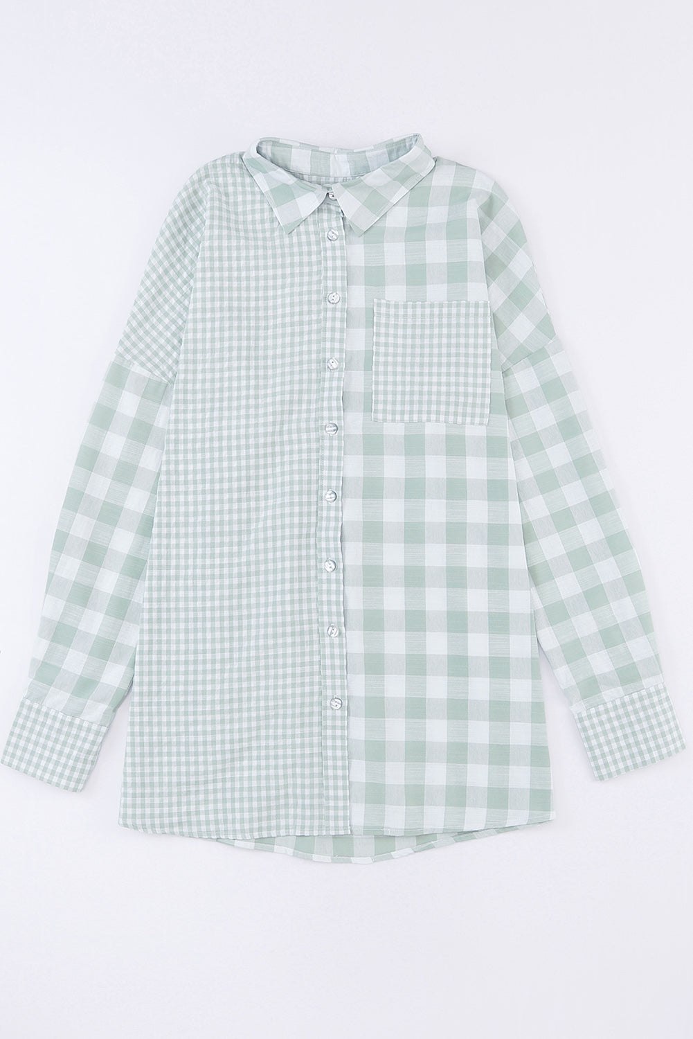 Pocketed Plaid Collared Neck Long Sleeve Shirt - Little Miss Vanilla