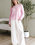 White Casual Tie Waist Pleated Wide Leg Pants