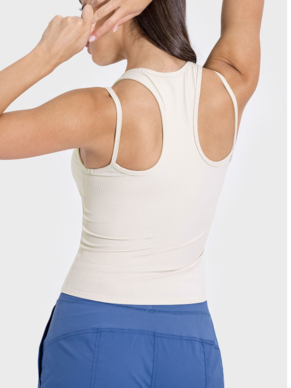 Millennia Cutout Round Neck Racerback Active Tank - Little Miss Vanilla