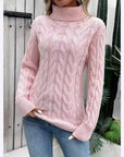 Women's Cable-knit Turtleneck Sweater