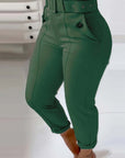 Women's Solid Color Button Casual And Versatile Fashionable Pants