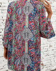 Red Paisley Print Open Front Kimono - Little Miss Vanilla