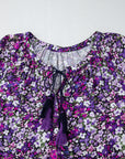 Floral Tie Neck Balloon Sleeve Blouse - Little Miss Vanilla