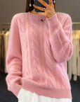 Fashion Retro Cable-knit Pullover Sweater Women