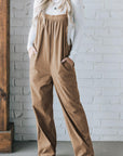 Gray Morn Solid Pocketed Loose Fit Corduroy Overall