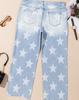 Plus Size Star Straight Leg Jeans with Pockets - Little Miss Vanilla