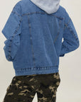 Button Up Collared Neck Long Sleeve Denim Jacket - Little Miss Vanilla