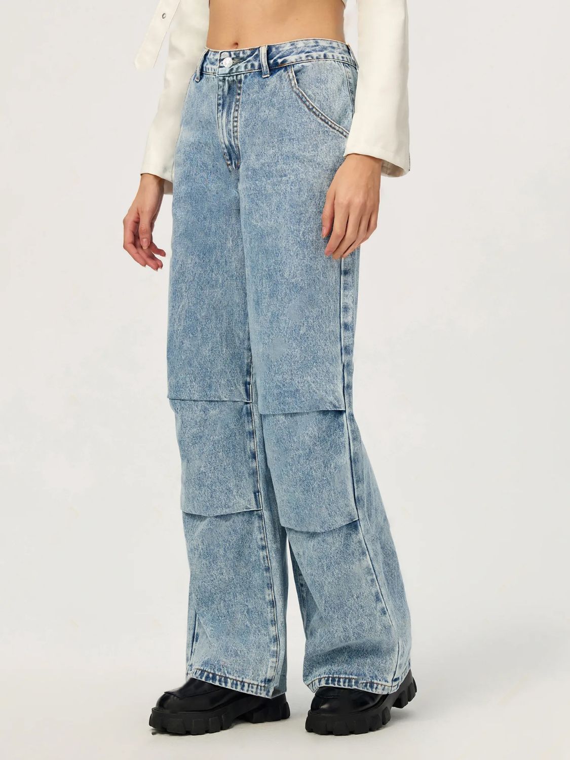 Wide Leg Jeans with Pockets - Little Miss Vanilla