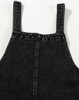 Distressed Wide Strap Denim Overalls - Little Miss Vanilla