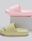 Summer EVA Slippers Solid Color Rhombus Stripe Anti-slip Slippers New Women's Home Shoes