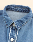 Raw Hem Color Block Denim Jacket - Little Miss Vanilla