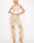 RISEN Full Size High Rise Star Printed Frayed Hem Jeans - Little Miss Vanilla