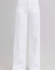 RISEN Full Size Tummy Control Double Button Wide Leg Jeans - Little Miss Vanilla