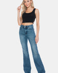 Judy Blue Full Size Tummy Control Cut Hem Flare Jeans - Little Miss Vanilla