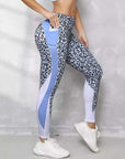 Contrast Color High Waist Tight Printed Leggings