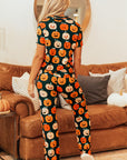 Orange Halloween Pattern Short Sleeve Shirt Pajama Set - Little Miss Vanilla