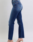 Judy Blue Full Size Washed Straight Leg Jeans with Pockets - Little Miss Vanilla