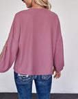 Women's Lace V-neck Long Sleeve Top