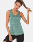 Full Size Scoop Neck Wide Strap Active Tank - Little Miss Vanilla