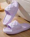 New Rhombus Home Slippers Summer Non-slip Floor Bathroom Slipper Lightweight Simple House Shoes For Women Men