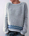 Women's Fashion Round Neck Multicolor Loose Leisure Pullover Knitwear Sweater