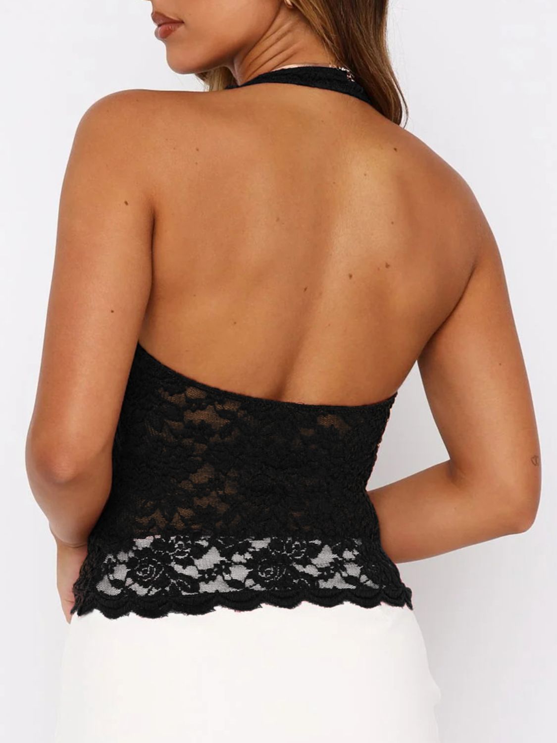 Lace Backless Halter Neck Cami - Little Miss Vanilla