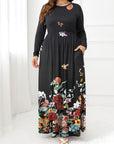 Plus Size Round Neck Maxi Dress with Pockets - Little Miss Vanilla