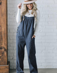 Real Teal Solid Pocketed Loose Fit Corduroy Overall