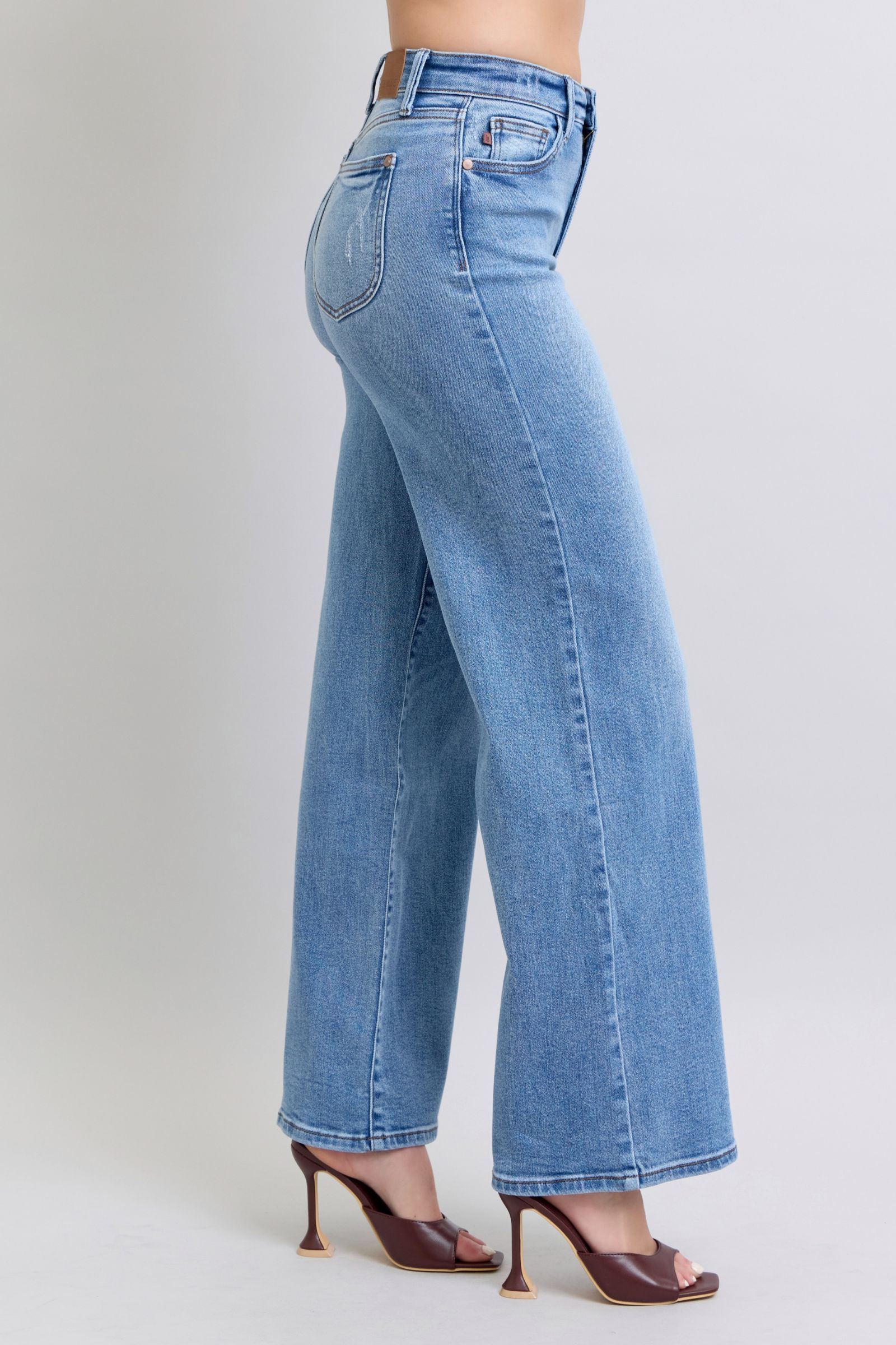 Judy Blue Full Size Wide Leg Jeans with Pockets - Little Miss Vanilla