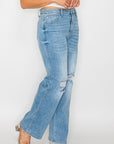 bytos Full Size Distressed High Rise Straight Jeans - Little Miss Vanilla