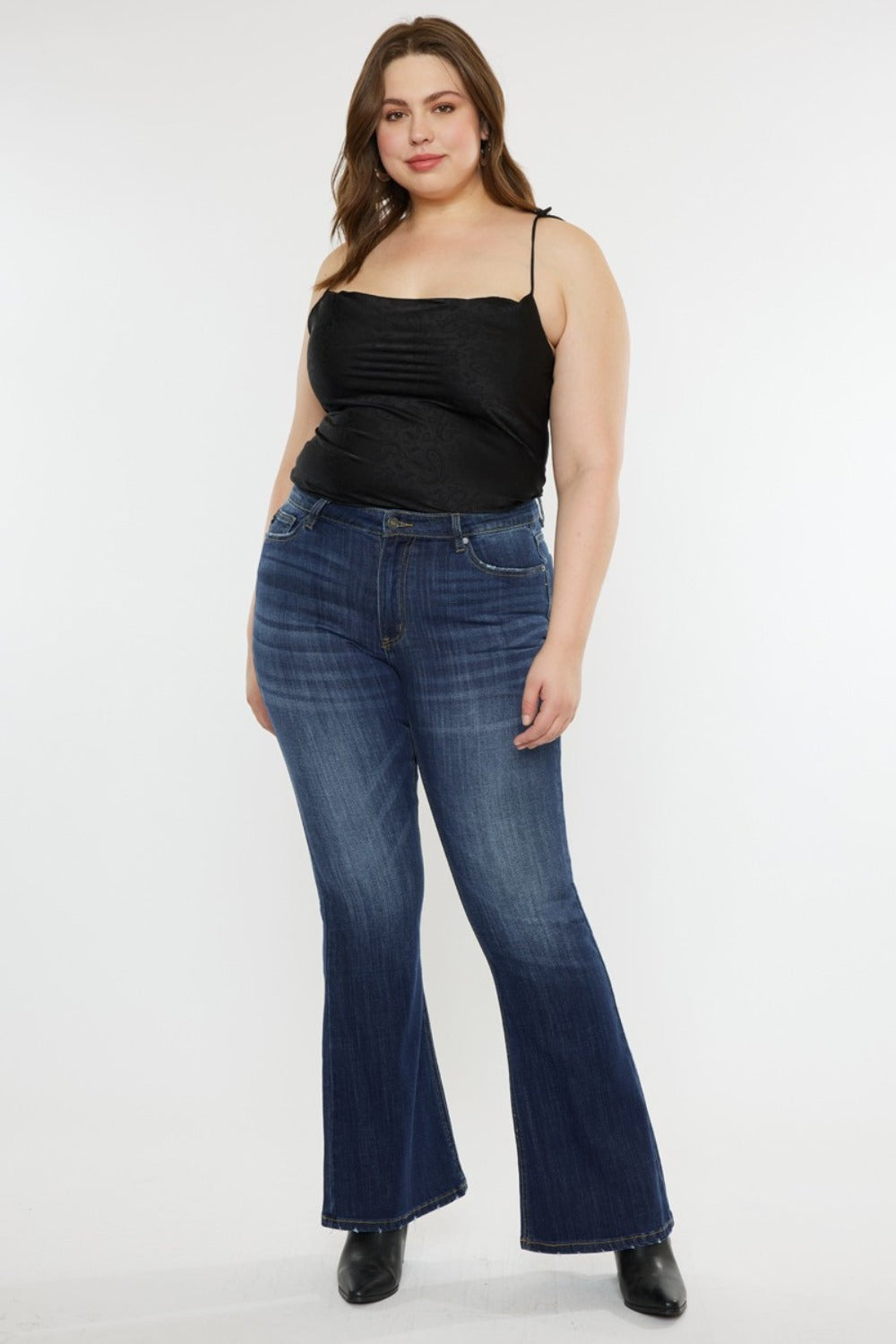 Kancan Full Size Mid Rise Slim Flare Jeans - Little Miss Vanilla