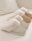 Winter Warm Plush Home Slippers Indoor Fur Slippers Women Soft Lined Cotton Shoes Comfy Non-Slip Bedroom Fuzzy House Shoes Women Couple