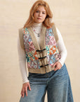 Plus Size Printed Sherpa Vest Coat - Little Miss Vanilla