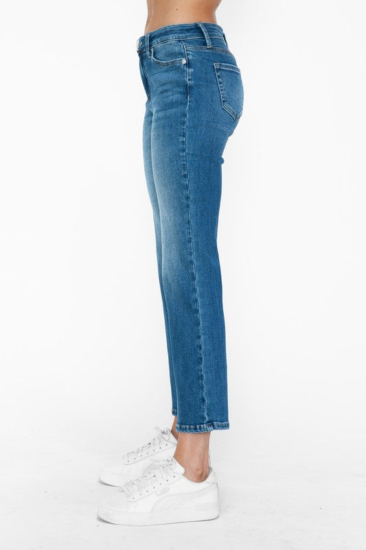 bytos Full Size Cat's Whiskers Mid Rise Ankle Jeans - Little Miss Vanilla