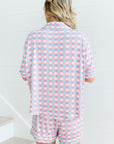 Purple Checkered Pattern Short Sleeve Pajamas Set - Little Miss Vanilla