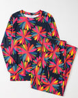 Plus Size Printed Round Neck Top and Drawstring Pants Set - Little Miss Vanilla