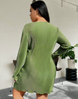 Honey Plus Size Lettuce Hem Round Neck Long Sleeve Dress - Little Miss Vanilla