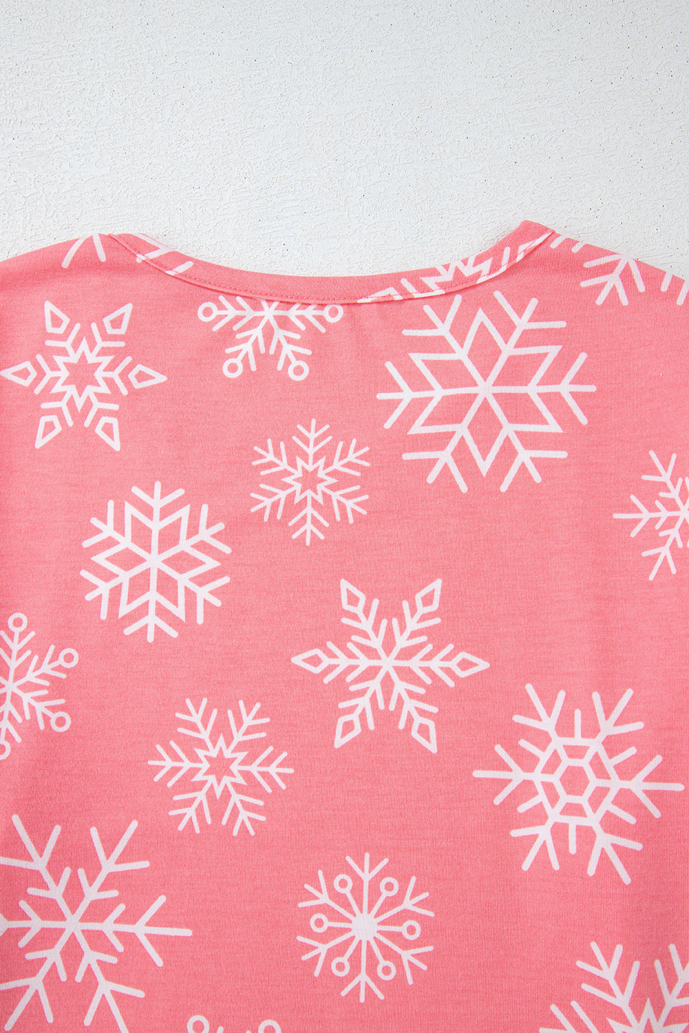 Pink Christmas Snowflake Print Two Piece Loungewear - Little Miss Vanilla