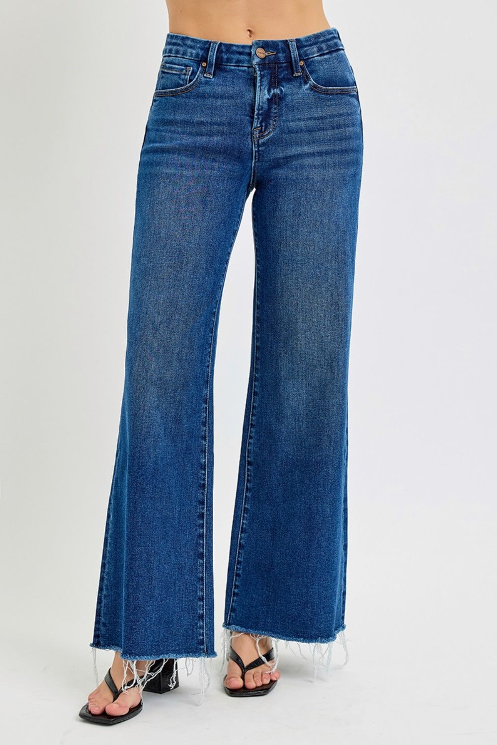 RISEN Tummy Control High Rise Wide Leg Jeans - Little Miss Vanilla