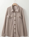 Plus Size Button Up Long Sleeve Jacket - Little Miss Vanilla