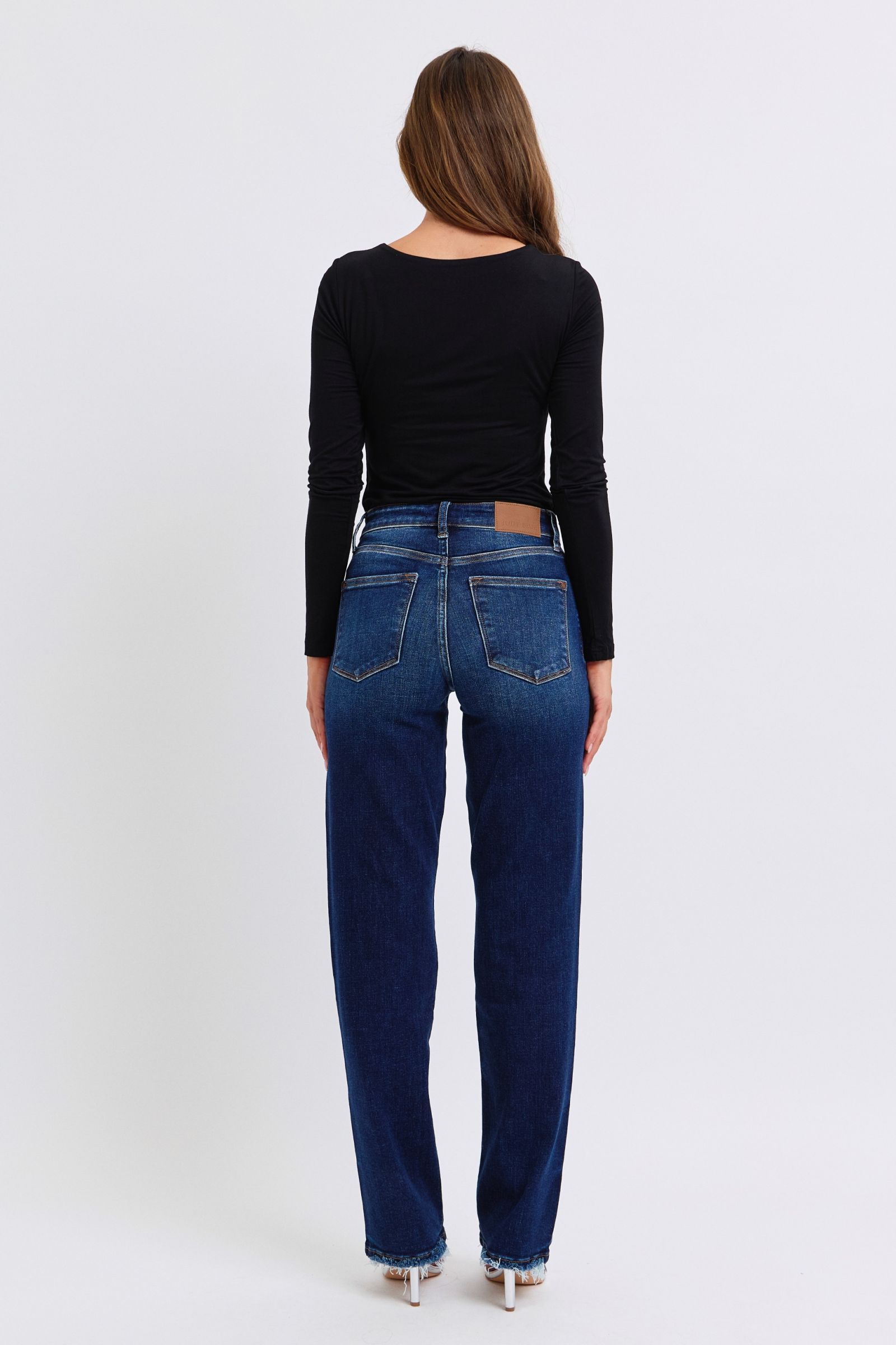 Judy Blue Full Size Raw Hem Straight Leg Jeans - Little Miss Vanilla