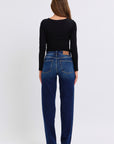 Judy Blue Full Size Raw Hem Straight Leg Jeans - Little Miss Vanilla