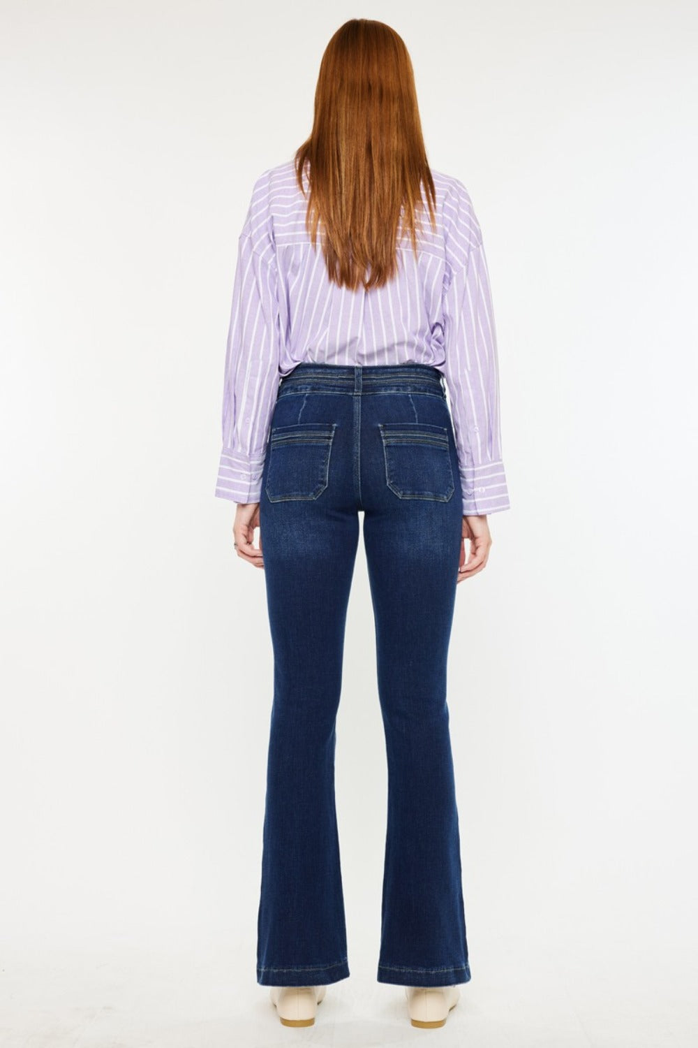 Kancan High Rise Double Waistband Flare Jeans - Little Miss Vanilla