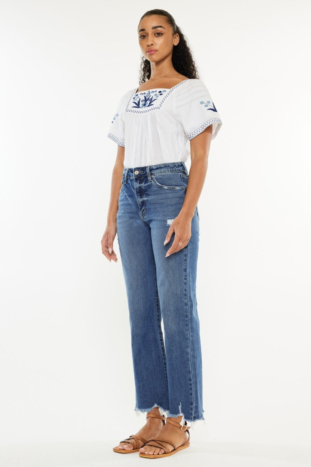 Kancan Full Size High Rise Slim Wide Leg Jeans - Little Miss Vanilla